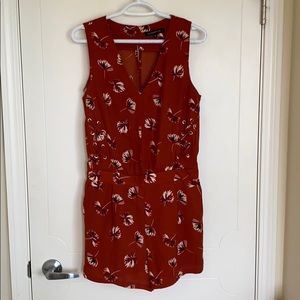 Burnt orange floral romper